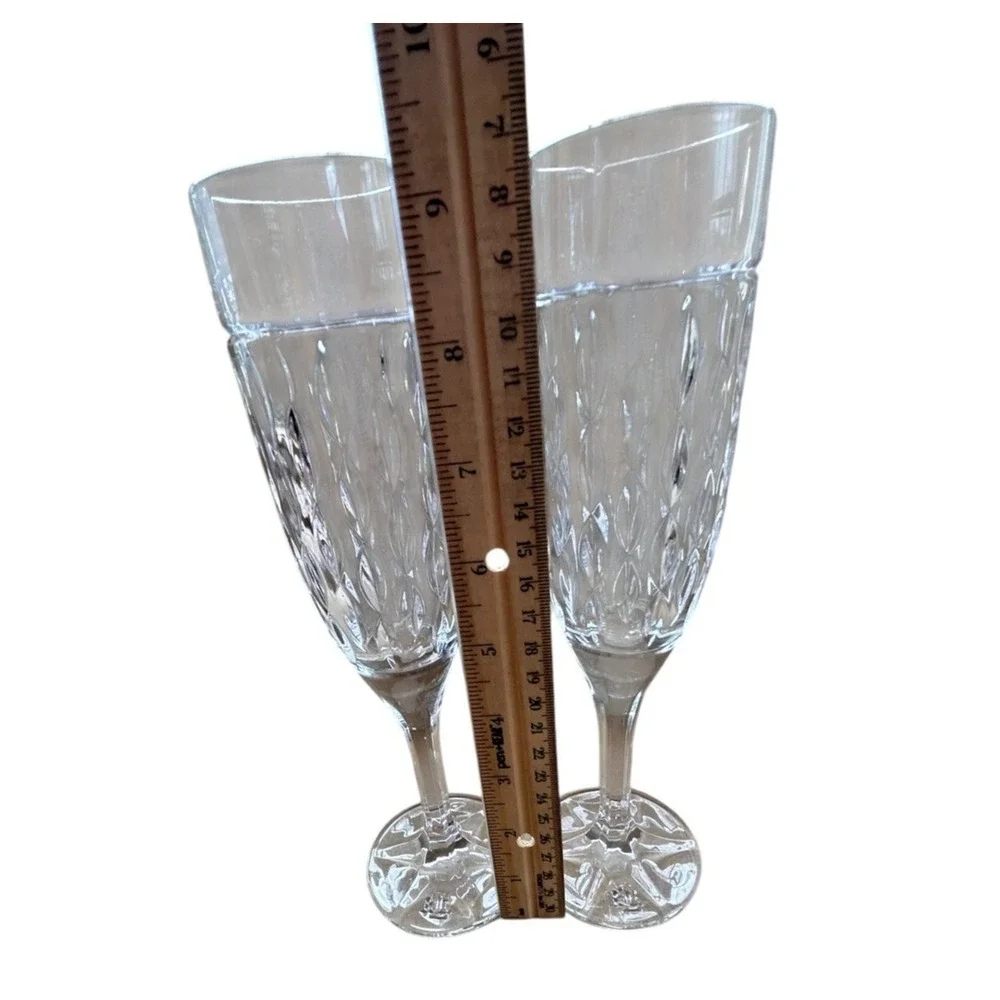 Ralph Lauren Crystal Aston Champagne flutes set of 2